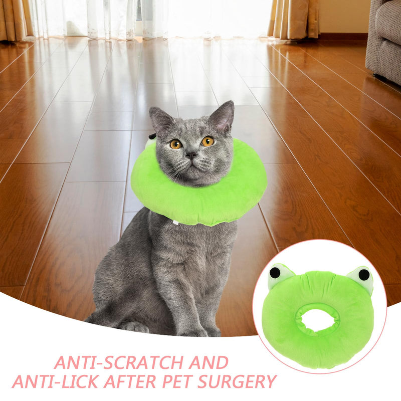 Surgical collar for cats, soft nylon with cute cartoon design. Prevents scratching and licking during recovery time after surgery, up to 12kg.