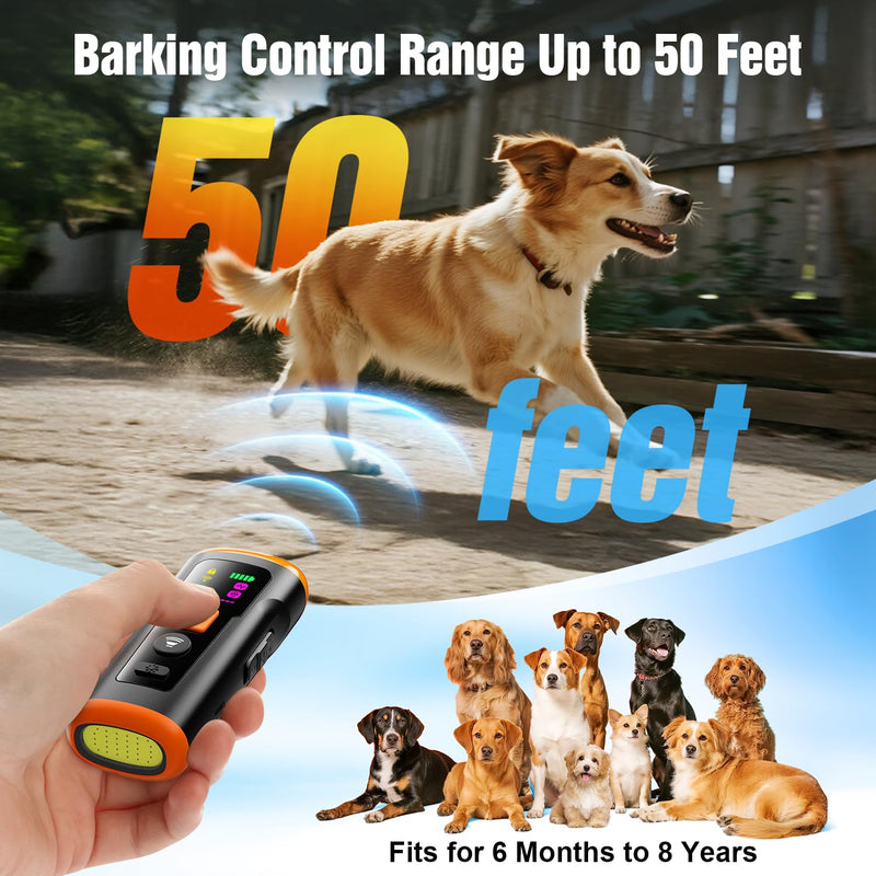 Dog Bark Deterrent Devices, 3X Anti Barking Device for Dogs Ultrasonic Dog Training, Up to 50FT Bark Control Dog Barking Silencer, Correct Bad Behavior Indoor Outdoor Portable Dog Barking Stopper Black