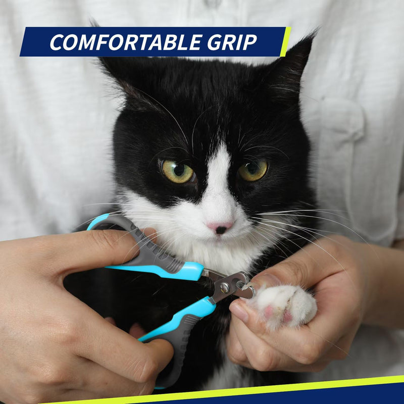 WePet Pet Nail Clippers U07.1, Professional Claw Trimmer, Bended Scissor Special for Cats, Kittens, Dogs, Puppies, Small Animals, Grey/Maya Blue #13 Grey/Maya Blue - PawsPlanet Australia