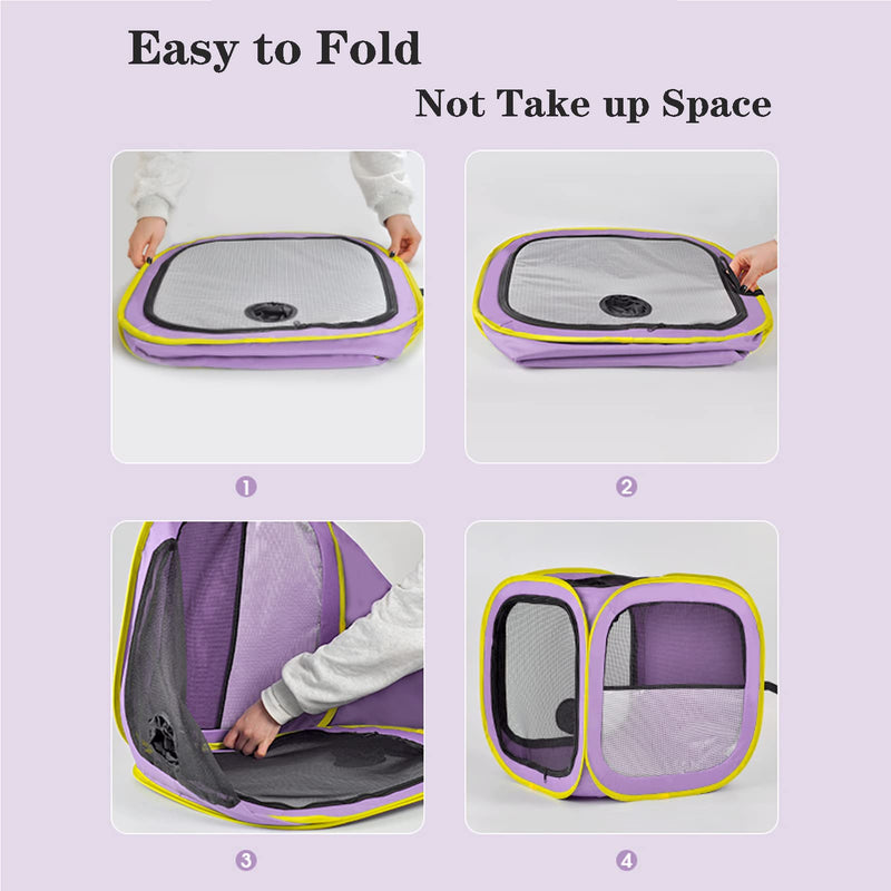 Pet Cat Dog Drying Box,Portable Foldable Cat Drying Room,Drying Crate Cage for Small Medium and Large Dogs (Purple) Purple - PawsPlanet Australia