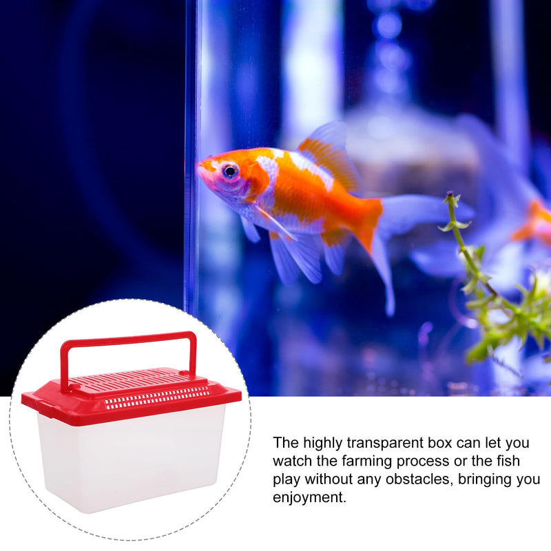 Portable Fish Tank Handheld Aquarium Transparent Turtle Box Compact Plastic Pet Hamster Carrier 7.08X4.33X4.33 Inches for Travel and Home Use 18x11cm
