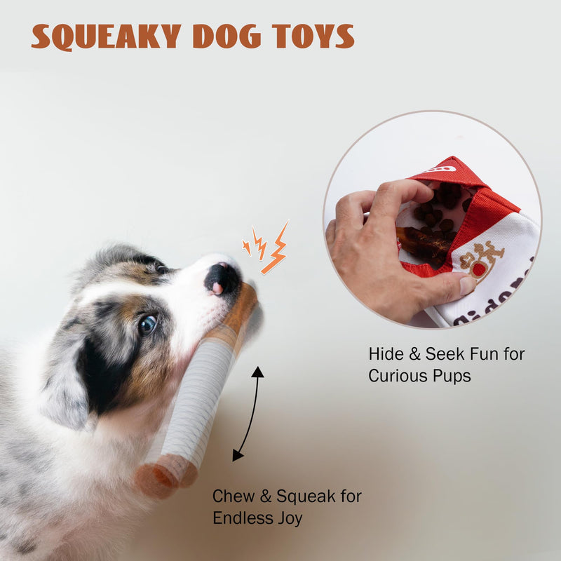 Nocciola Funny Squeaky Dog Toys, Interactive Entertainment Plush Stuffed Pet Chew Supplies for Small Medium Breed, Outdoor Boredom Mental Stimulation Dog Accessories Boy, 3 Packs - PawsPlanet Australia