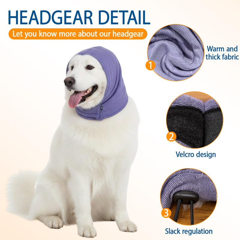 2 Packs Dog Ear Defenders, Dog Ear Protectors, Adjustable M Size Calming Head Wrap with Ear Muffs for Noise Protection, Bathing & Grooming