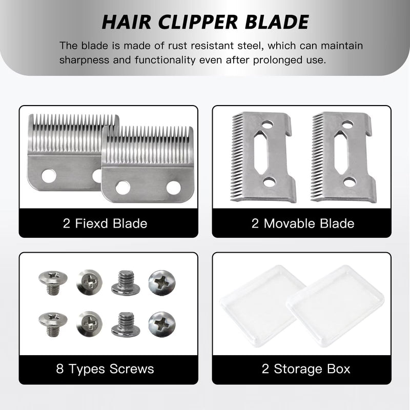 Upgraded 2 Pack 2 Hole Clipper Blade for Wahl ProSeriesPlatinum/Self-CutPro/Pet- Pro/Notfit Multi-Purpose79607 / 5Star / MagicClip / 5StarMagicClipCordless / 5StarSenior - PawsPlanet Australia