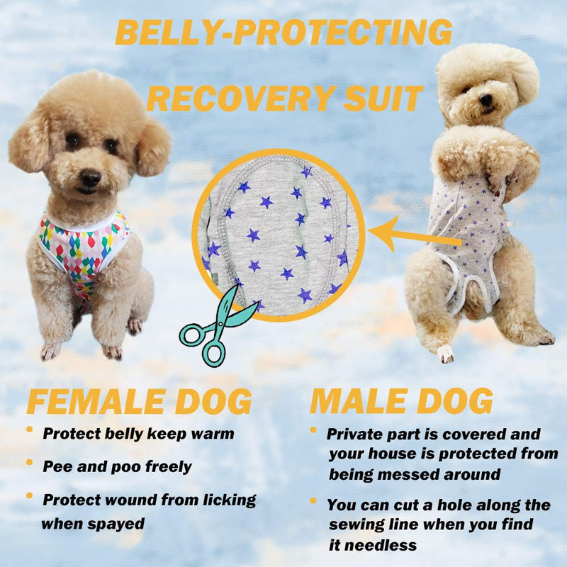 Dog’s Recovery Suit Post Surgery Shirt for Puppy, Wound Protective Clothes for Little Animals Dogs Cats (pink white stripe-s) Small pink white stripe - PawsPlanet Australia