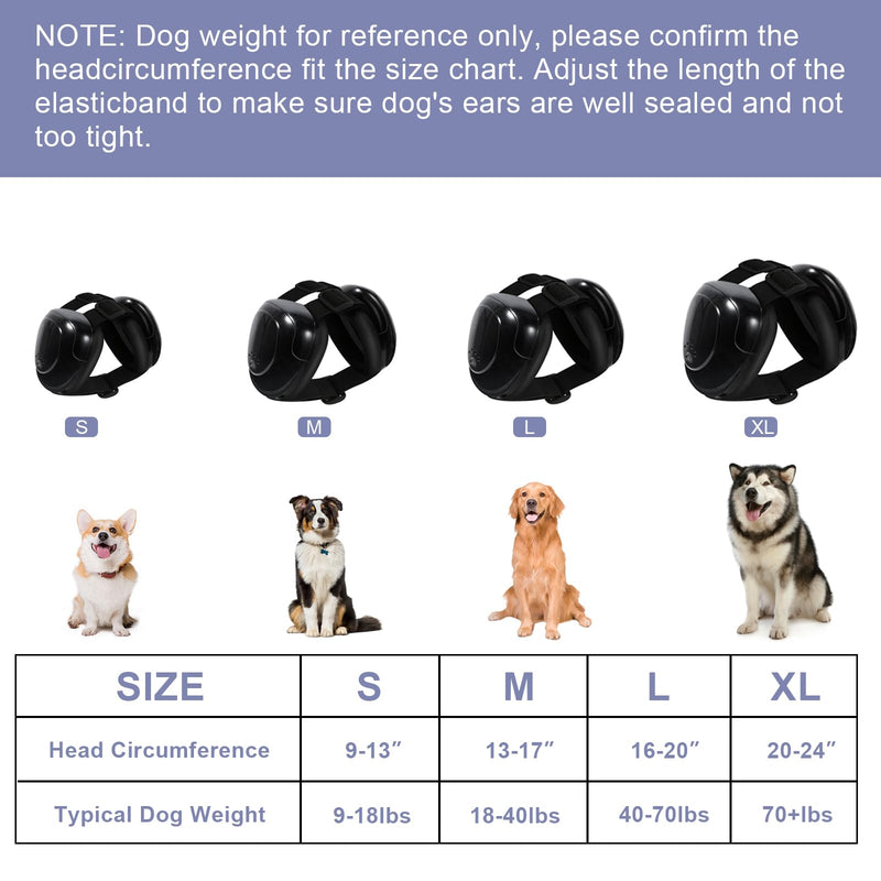 Dog Ear Muffs, Dog Earmuffs Noise Protection, 29dB NRR Noise Canceling Ear Muffs for Dog, Dogs Headphones Medium Black - PawsPlanet Australia