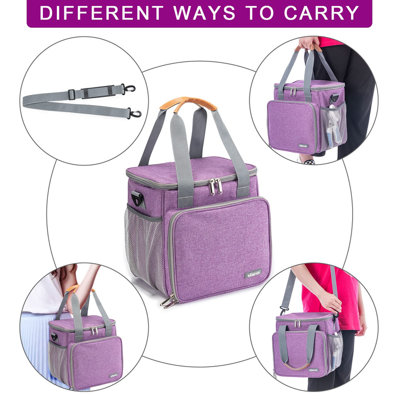 Pet Grooming Bag, Dog Grooming Supplies Organizer Tote Bag, Perfect for Pet Grooming Tool Kit Accessories-Purple Purple - PawsPlanet Australia