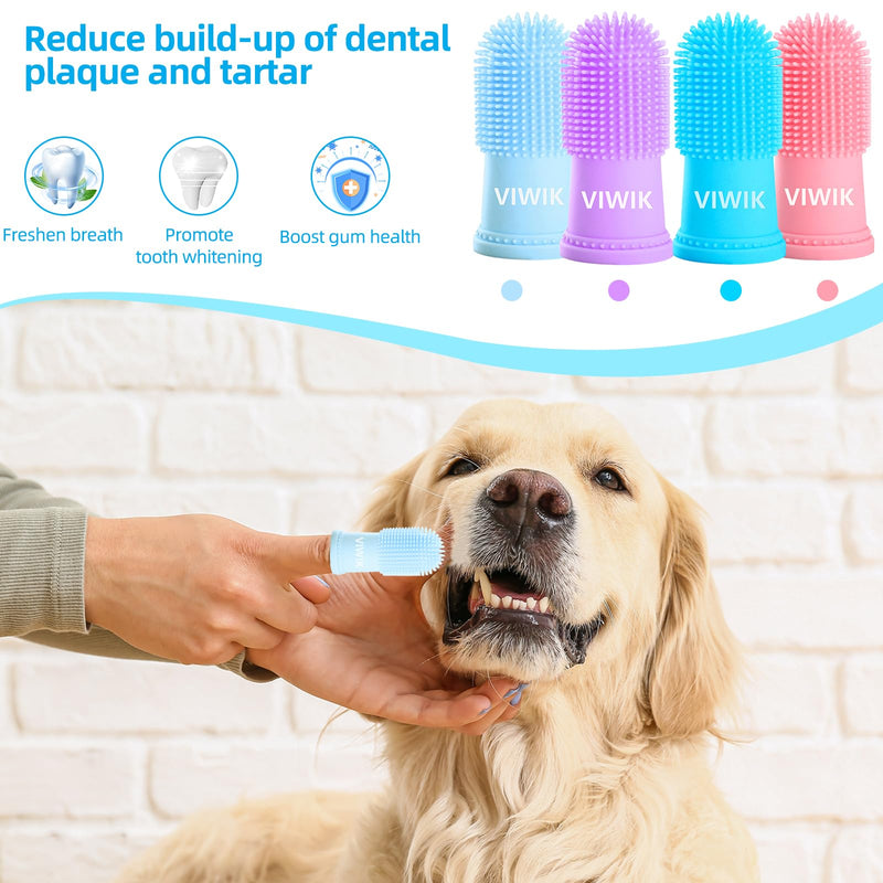 4Pack Dog Toothbrush Dog Tooth Brushing Kit, Cat Finger Toothbrush for Dogs Small Breed, Medium Large Dogs, Puppy Toothbrush for Dog Teeth Cleaning & Dental Care, Pet Finger Toothbrush Kit 1 Count (Pack of 4) - PawsPlanet Australia