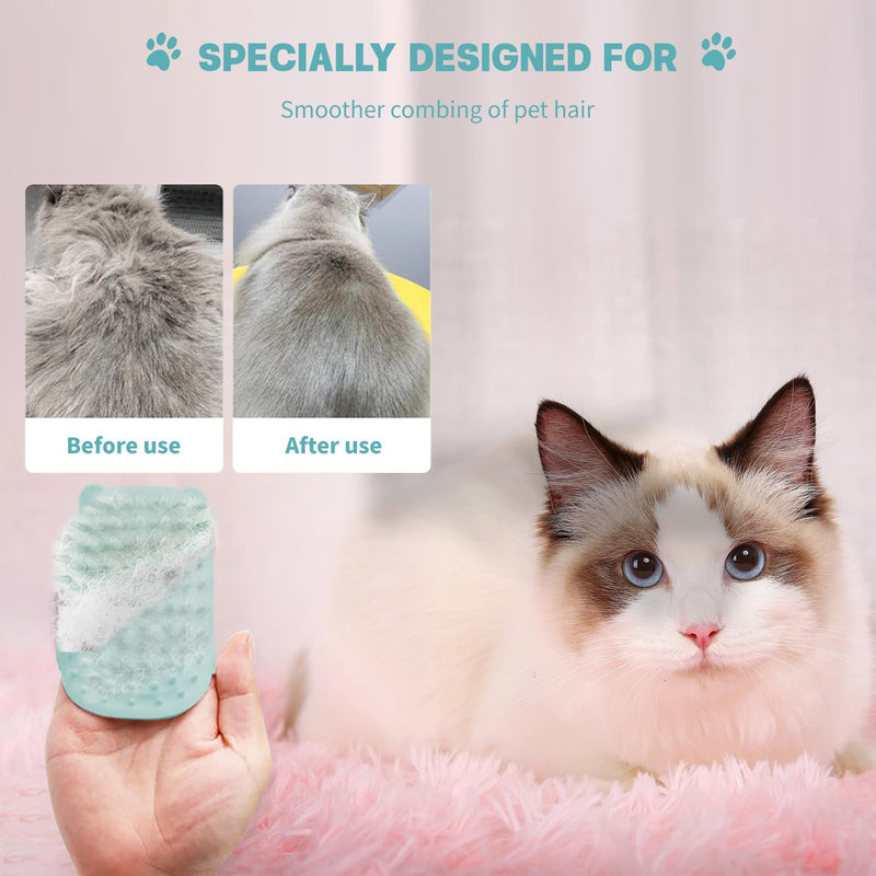 2Pcs Cat Self Grooming Brush, Pet Tickling Artifact for Cats Tickling Comb Pet Brush for Long Short Hair Cat Dog Tickling Tool, Reduce Shedding, Scratching and Itchiness, Silicone Cat Self Scratcher Blue - PawsPlanet Australia