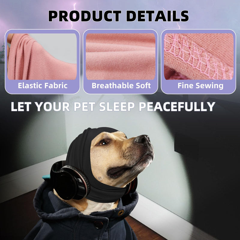 Dog Ear Muffs, Soft Warm Dog Ear Defenders, Elastic Dog Snood Ear Protector for Anxiety Relief, Noise Protection, Grooming, Shower, Puppy and Cats Dog Ear Protector (Pink, S) Pink