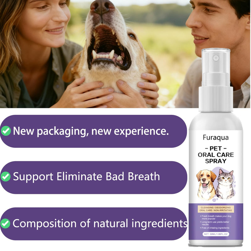 Pet Dental Spray, Dog Dental Care Spray, 1.014 Fl Oz Dog Natural Ingredients Extract, Breath Freshener Freshen Breath and Aid in Daily Oral Hygiene, Suitable for Different Pets - PawsPlanet Australia