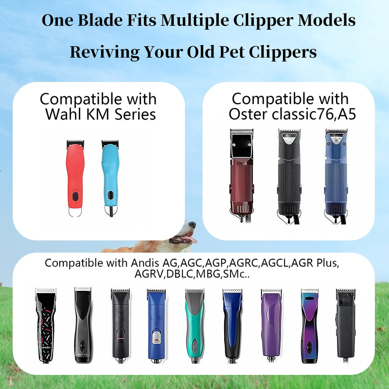 Detachable Steel Pet Dog Grooming Blades Size 10 1/16"(1.5mm) Dog Grooming Replacement Blade Compatible with Andis/Wahl/Oster Dog Clippers Made of Steel Stainless Steel Blade - PawsPlanet Australia