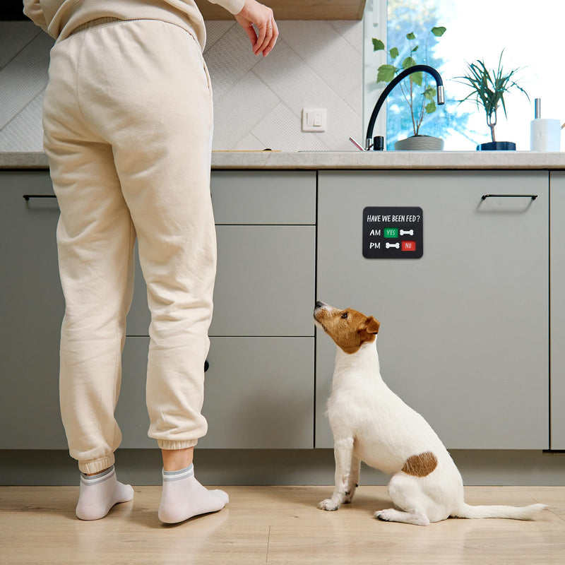 Dog Feeding Reminder - Magnetic Dog Feeding Chart with Have We Been Fed AM/PM Tracker, Dog Fed Sign with Pet Tracker, Dog Feeding Magnets for Fridge, Prevent Overfeeding Modern - PawsPlanet Australia