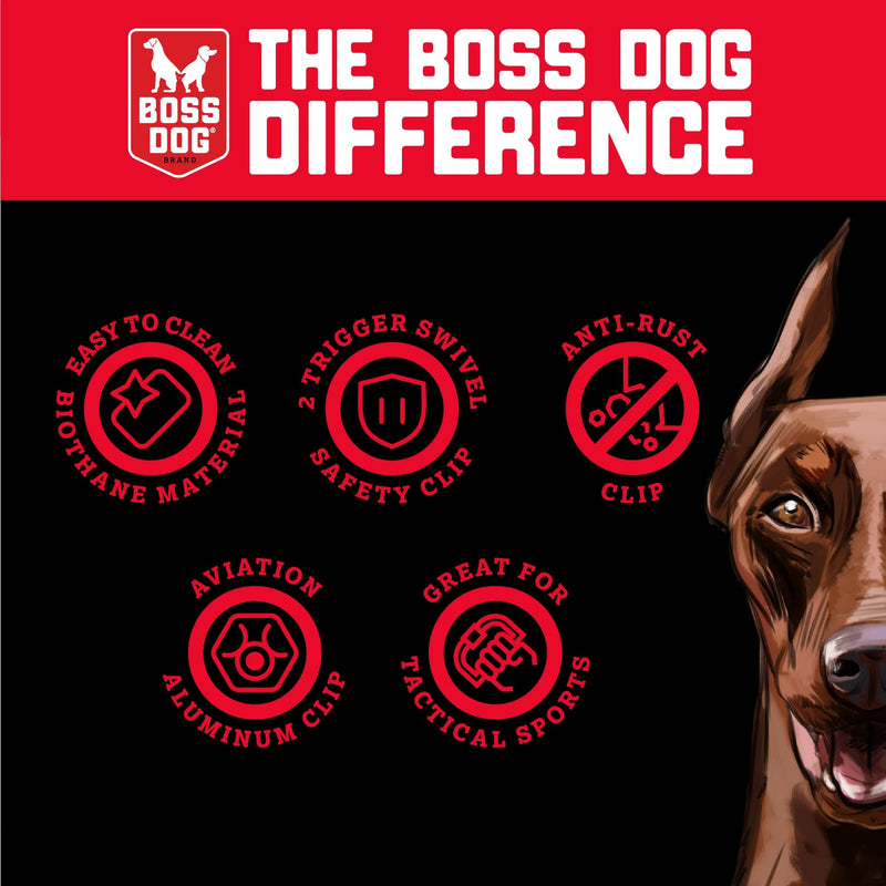 Boss Dog Tactical Polyester Webbing TPU Tracking Leash, Tan, 20 FT - PawsPlanet Australia