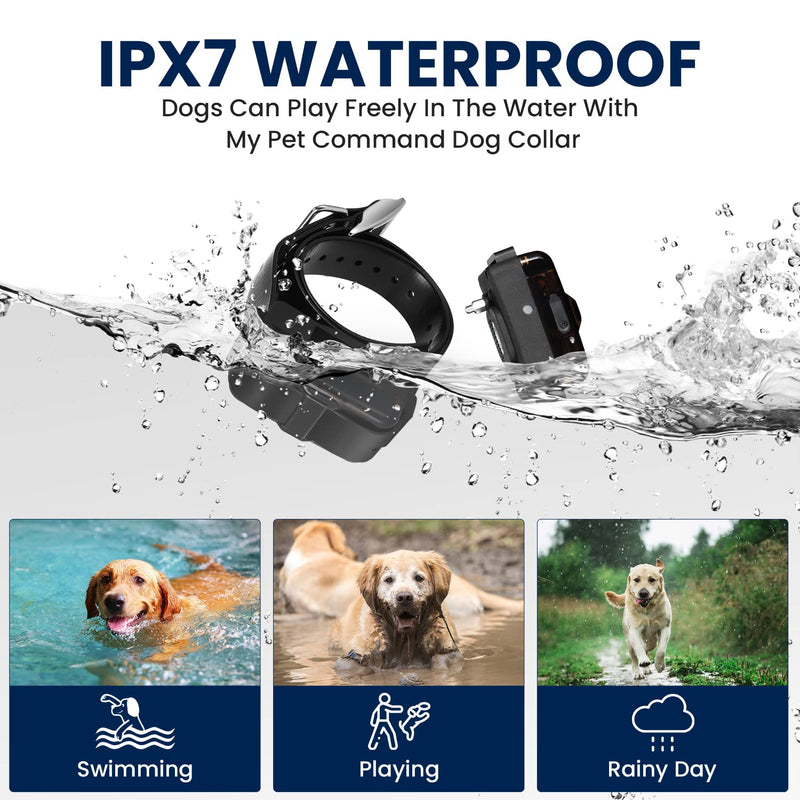 My Pet Command 1.25 Mile (6600 Ft) Dog Training Extra Collar Safe Dog Shock Collar Shock, Vibrate, Tone and Flashing Beacon Lights Waterproof Rechargeable Dog Hunting add Up to 3 Collars Extra Collar Only - PawsPlanet Australia