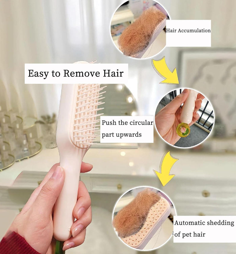 Scalable Small Grooming Dog Brush, Puppy Massaging Hair Brush, for Small Dogs Cats Rabbits of All Hair Types (Pink) Pink - PawsPlanet Australia