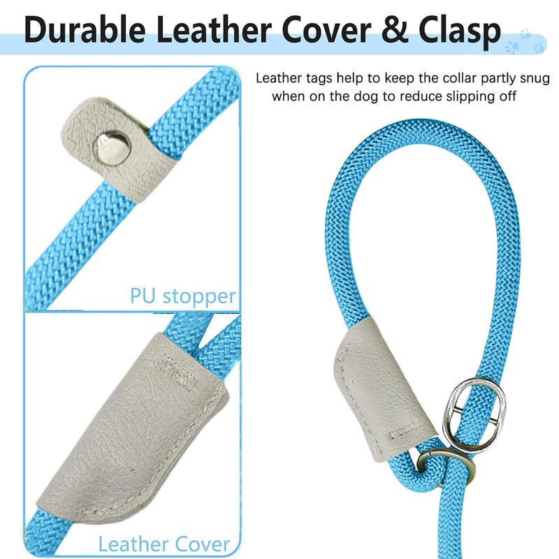Durable Slip Lead, 5 FT Slip Leads for Dogs, Slip Lead Dog Leash Adjustable Dog Training Leash, Strong Nylon Rope Slip Leash for Large Medium Small Dogs (Blue) - PawsPlanet Australia