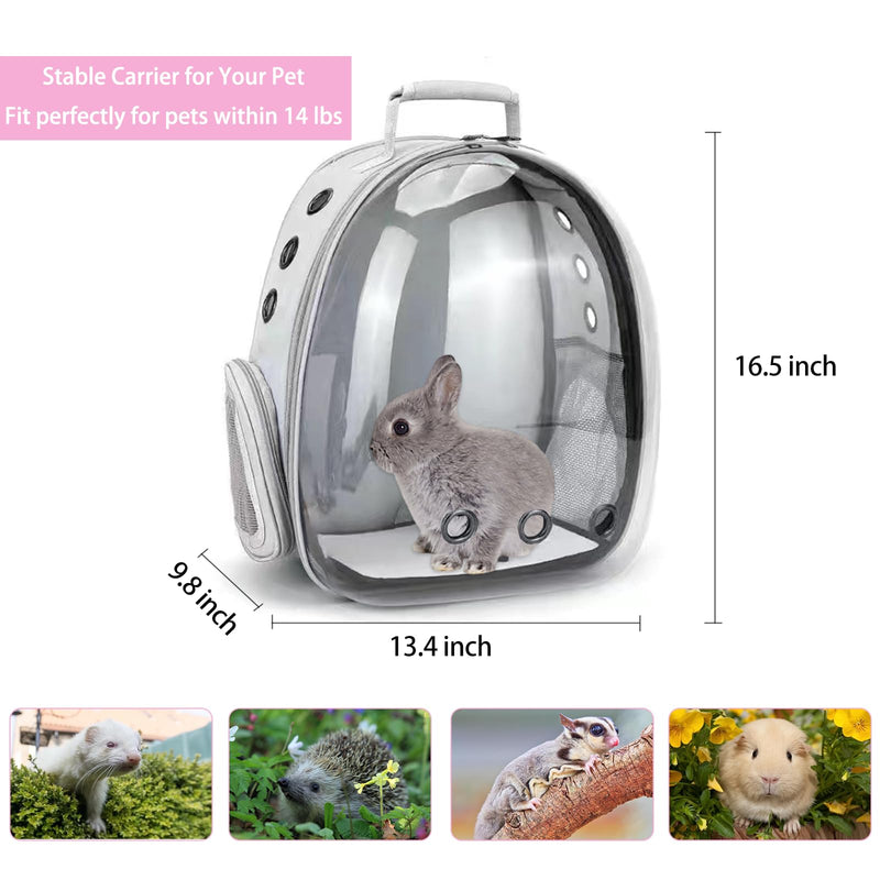 Small Pet Carrier Backpack Rabbit Carrier with Harness Vest Stretchy Elastic Leash Large Breathable Pet Carrier Airline Approved for Bunny Guinea Pig Ferret Hedgehog Kitten Travel Walking Rabbit Carrier Backpack - PawsPlanet Australia