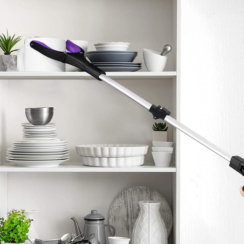 2 Pack 32 inch GrabRunner Heavy Duty(up to 10 lbs) Reacher Grabber Tool with Strong Magnetic (New Purple) Purple(pack of 2) - PawsPlanet Australia