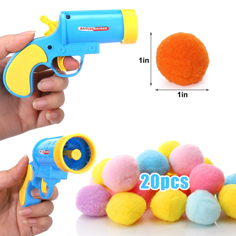 AIERSA Interactive Dog Toys Ball Launcher for Small Dogs, Dog Ball Toys to Keep Them Busy,Plush Ball Shooting Gun with 20Pcs Pom Pom Balls for Tiny Small Medium Size Dogs - PawsPlanet Australia