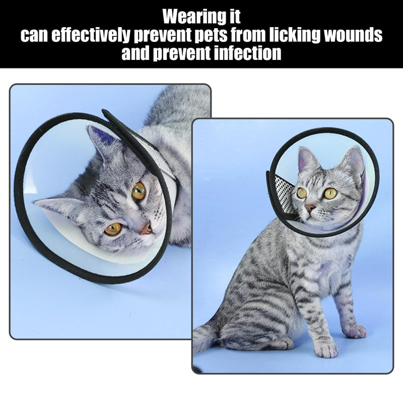 Pack of 2 Polka Dot Protective Ring and 1 x Black Collar, Practical Anti-Bite and Anti-Leak Cover for Pets, Suitable for Post-Operative Care Scenarios for Pets