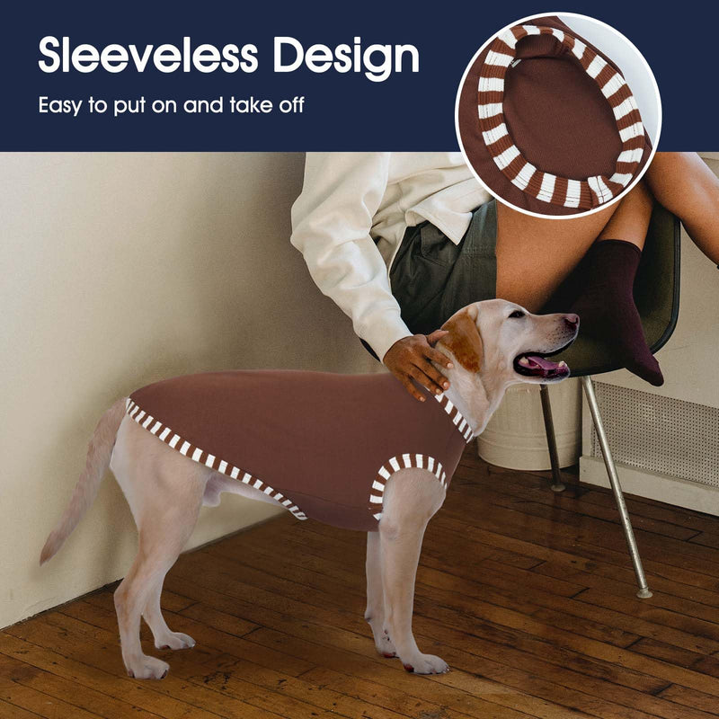 IECOii 2 Pack Great Dane Dog T Shirts | Comfortable Fabric Vest for Dogs with Sensitive Skin - Durable Fit - Spring, Summer, Fall Wear for Giant Breed, Coffee+DarkRed,5XL XXXXX-Large(Chest:35.43 in) - PawsPlanet Australia