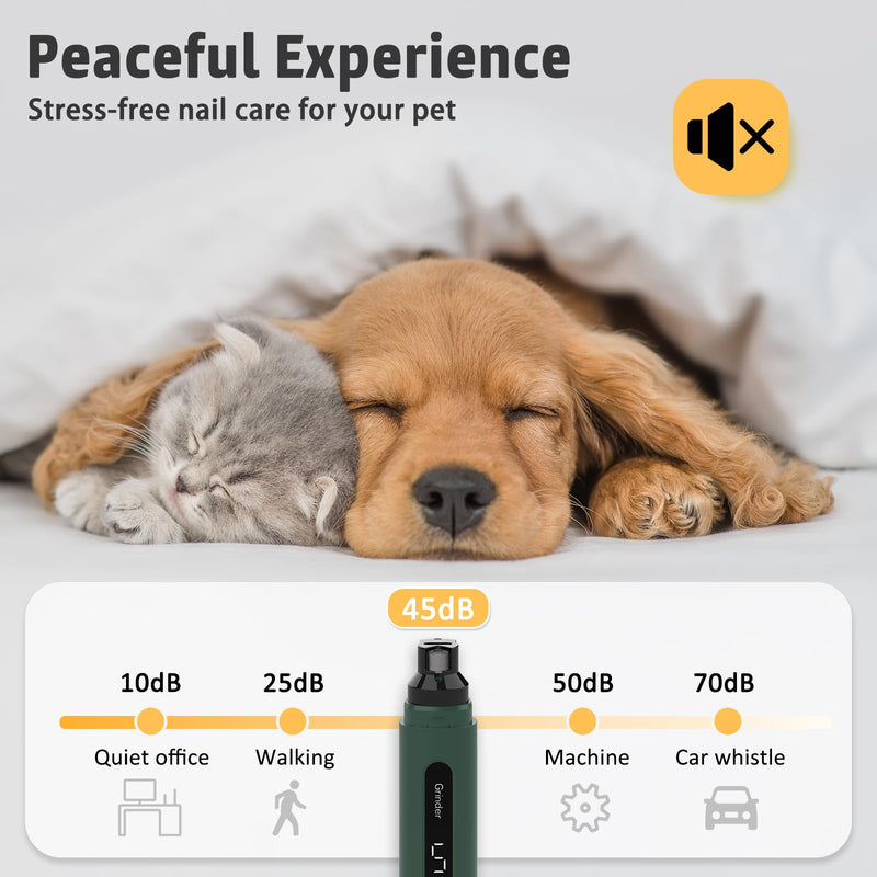 SUPERFA Electric Dog Nail Grinder With Dust Proof, 5 Speed Silent Dog Nail Trimmer with LED Lights, Electric Dog Nail Grinders For Large Medium Small Dogs