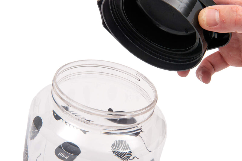 JMFinger Lixit Animal Care Cat Treat and Food Storage Jars (128oz), Black (30-9128-010) - PawsPlanet Australia