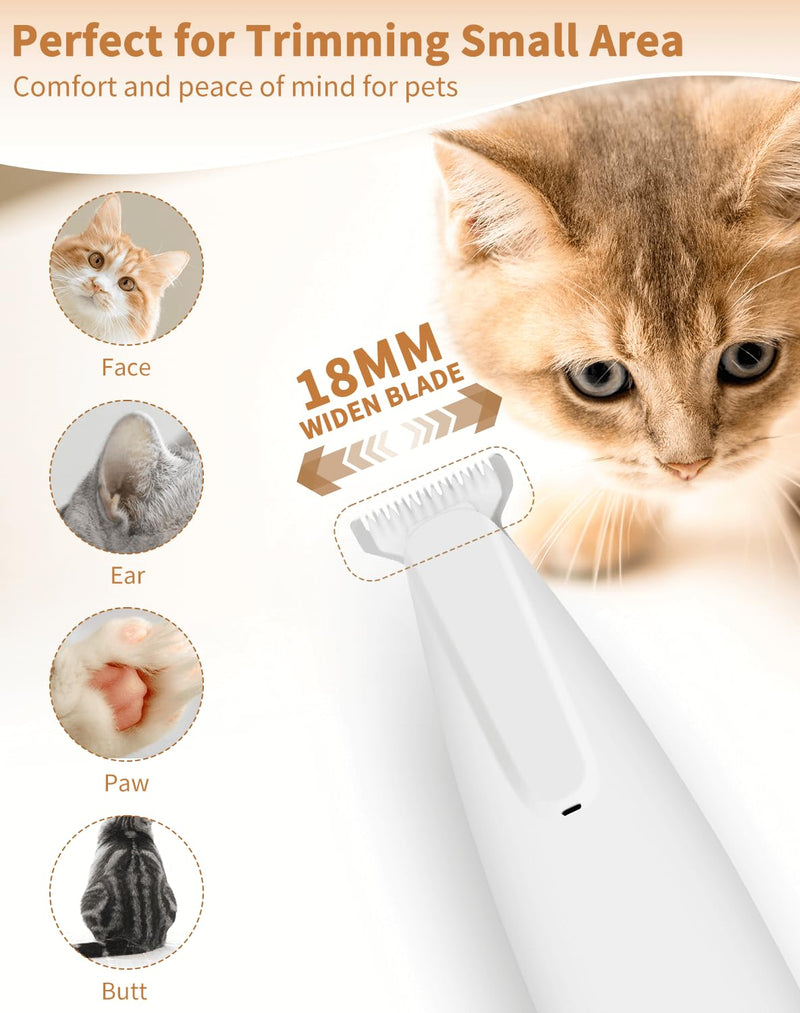 Dog Paw Trimmer with Led Light, 18mm-Blade Electric Dog Clippers for Groomming, Led Display Rechargeable Hair Shaver for Paws, Ears, Face, Rump and Eyes Orange - PawsPlanet Australia