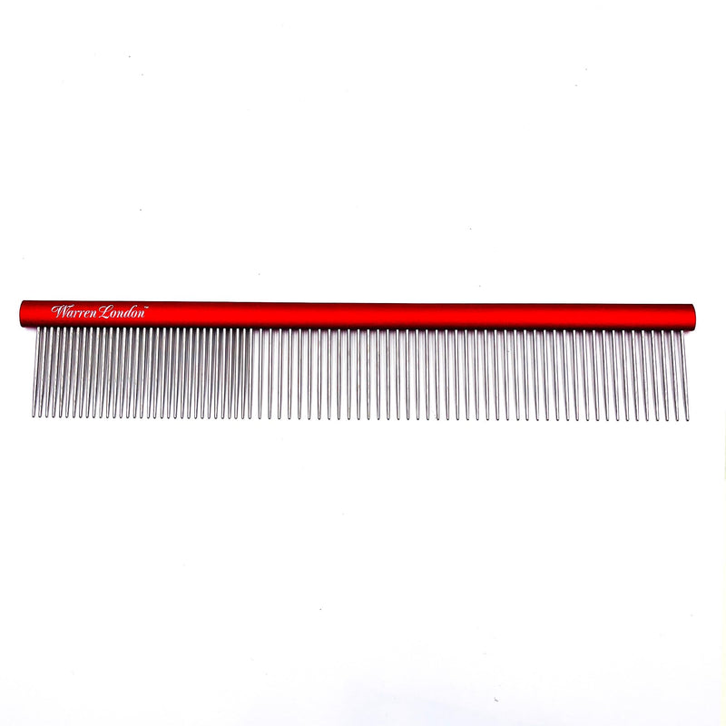 Warren London Detangling Strong Comb for Dogs | 10 inches | Comfort Control Durability and Detail for Small Medium Large Dogs | Ergonomic Dog Cat Grooming Pet Supplies Deshedding Mat Tool - PawsPlanet Australia