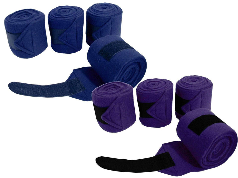 Derby Originals Set of 4 Super Soft Fleece Horse Polo Wraps with Velcro White