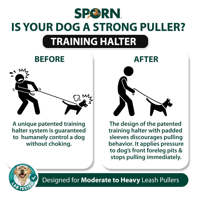 Sporn Original Training Halter, No Pull Dog Harness for Large Dogs with Black Padded Sherpa Sleeves, Breathable Large Dog Harness No Pull, Provides to All Large Sized Breeds - PawsPlanet Australia