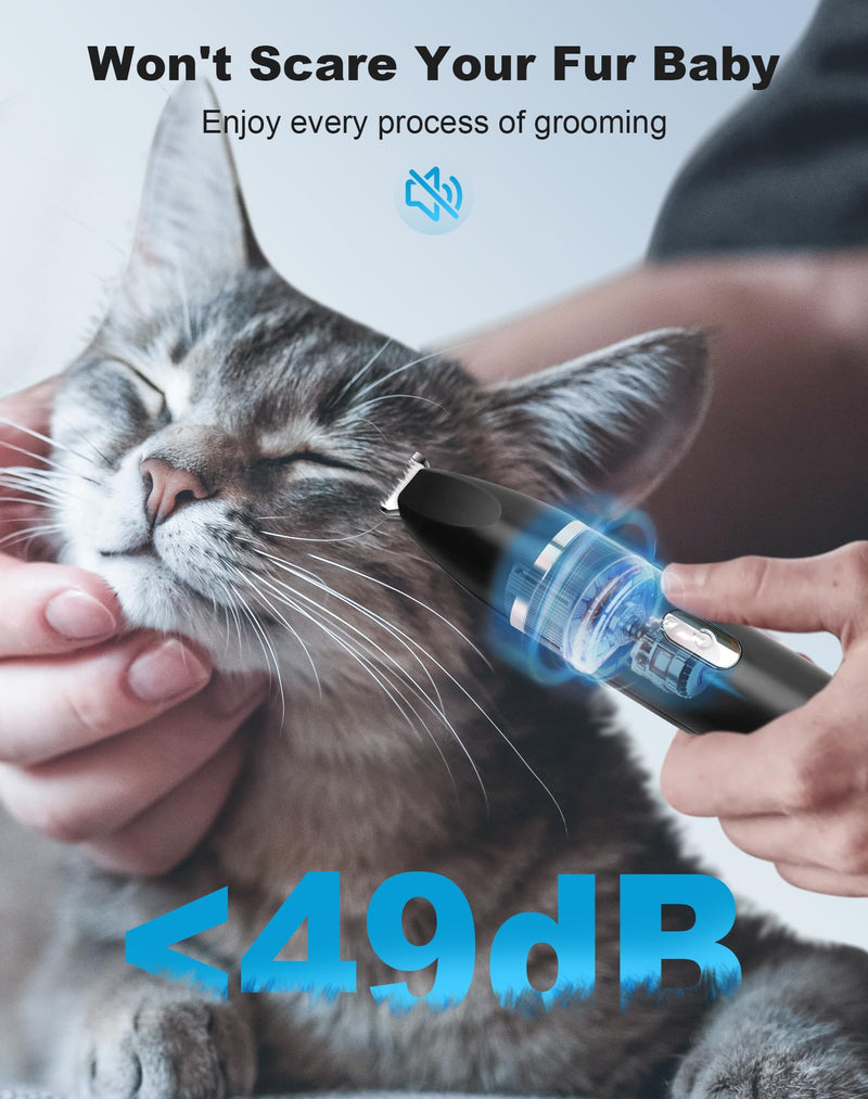 3 in 1 Small Dog Grooming Kit, 2 Speed Rechargeable Dogs Hair Clippers with Guards, Low Noise Electric Dog Paw Trimmer & Nail Grinder, Cordless Pet Shaver for Cats and Small Dogs(Black) Black - PawsPlanet Australia