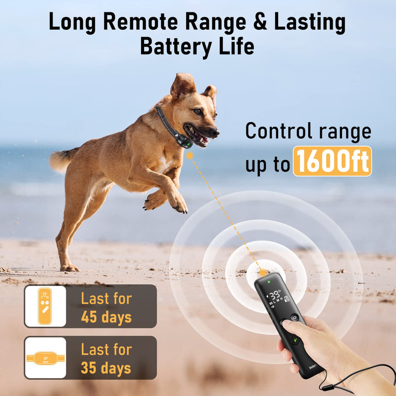 Dog Training Collar - 2 Dogs Shock Collar for Large Dog with Remote 1600ft, 3 Training Modes, Rechargeable IPX7 Waterproof Electric Dog Collar for Small Medium Large Dogs - PawsPlanet Australia