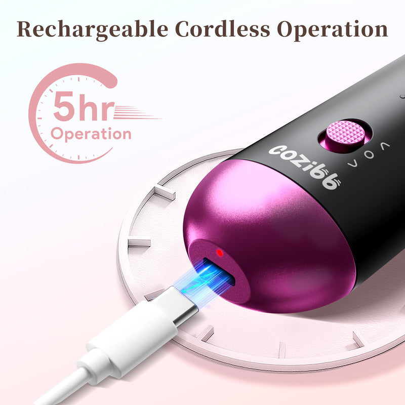 Electric Nail Drill, 8-in-1 Cordless Electric Nail File with LED Light, 5 Speeds Rechargeable Manicure and Pedicure Kit Hand Foot Care Tool for Nail Grinder Trim Polish for Women Baby Black - PawsPlanet Australia