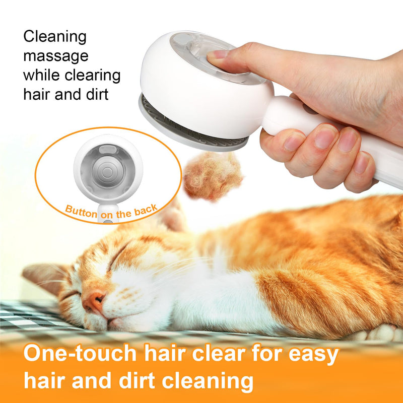 Pet Steam Brush, 3-in-1 Grooming Comb for Cats & Dogs Water Spray Shedding Brush for Long and Short Haired Pets Comb