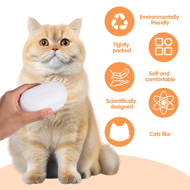 Cat Brush for Long Haired Cats- Soft Fur Cat Tongue Brush with Prickly Serrations, Soft Cats Grooming Gentle Hair Brushs for Detangling Cleaning Claw Perfect for Enhancing Intimacy (White) - PawsPlanet Australia
