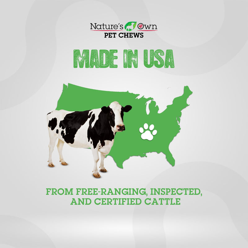 Nature's Own Pet Chews Pet Chews Smoked Moo Moo Cheeks 8 oz - Nature's Own Pet Chews Bag Treat - 100% Natural Made with Soft, Thick, Digestable Beef - Pack of 2