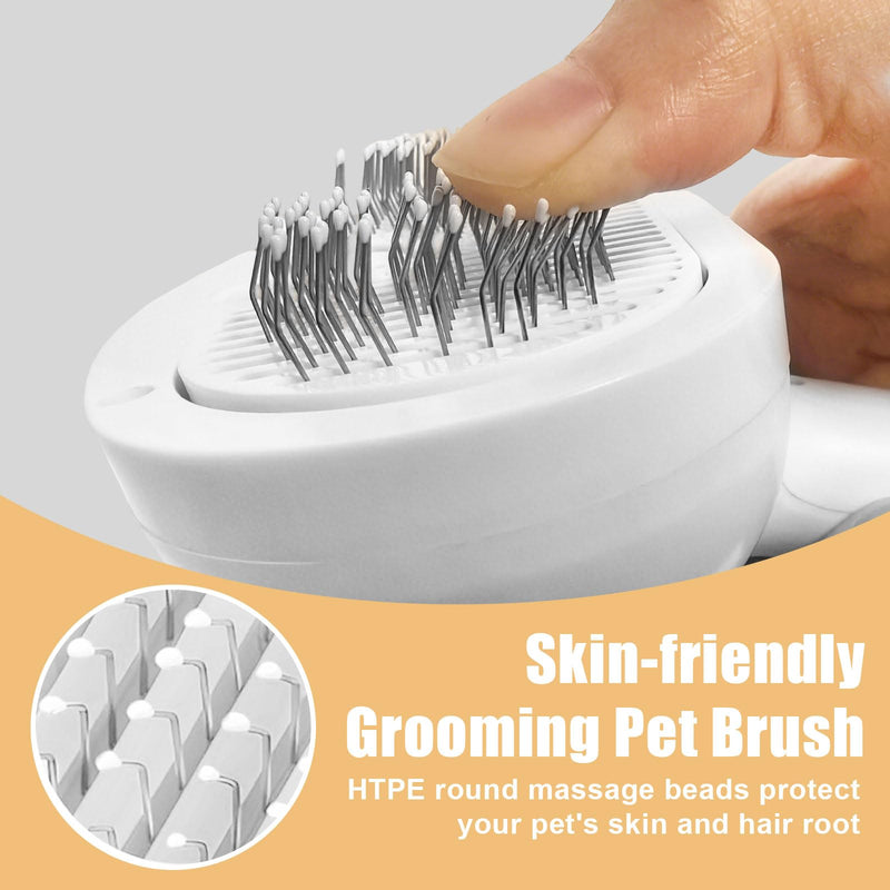 Cat Steam Brush for Shedding, Pet Steam Brush for Dog with Release Button,Anti-Static Pet Spray Hair Removal Comb,Cat Spray Comb for Long & Short Haired Pets,White White - PawsPlanet Australia