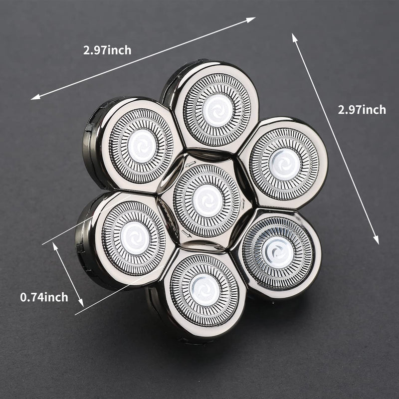 7 Blades Head Shaver Replacement Heads Electric Shaver Universal Replacement Blade Head Electric Razor for Men (7D Silvery) 7D Silvery - PawsPlanet Australia