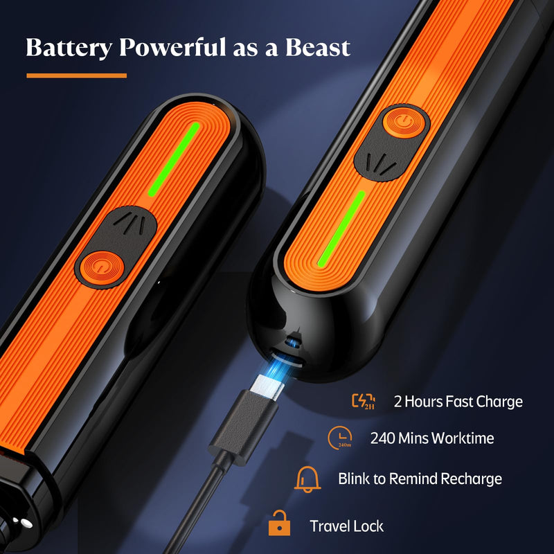 YABIFE 4-Lights Dog Nail Grinder, Easy Quick Locate Dog Nail Trimmers, for Puppy Paw Toenails or Pets from Small, Medium to Large, with Travel Lock, Whisper Quiet, Heavy Duty 3 Speeds D - Black - PawsPlanet Australia