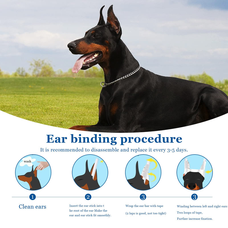 Doberman Ear Posting Kit, Dog Ear Cropping Dog Ear Stand up Care Tape Kit for Doberman Pinscher Dogs - PawsPlanet Australia