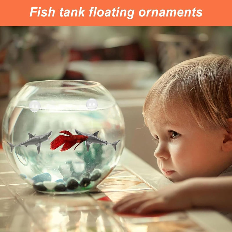 Floating Shark Ornament - Adjustable Aquarium Shark Animal Decor, Shark Pool Décor | Aquarium Floating Shark Ornaments Thematic Ornaments Suitable for Aquarium All Kinds of Fish Tank and Home - PawsPlanet Australia