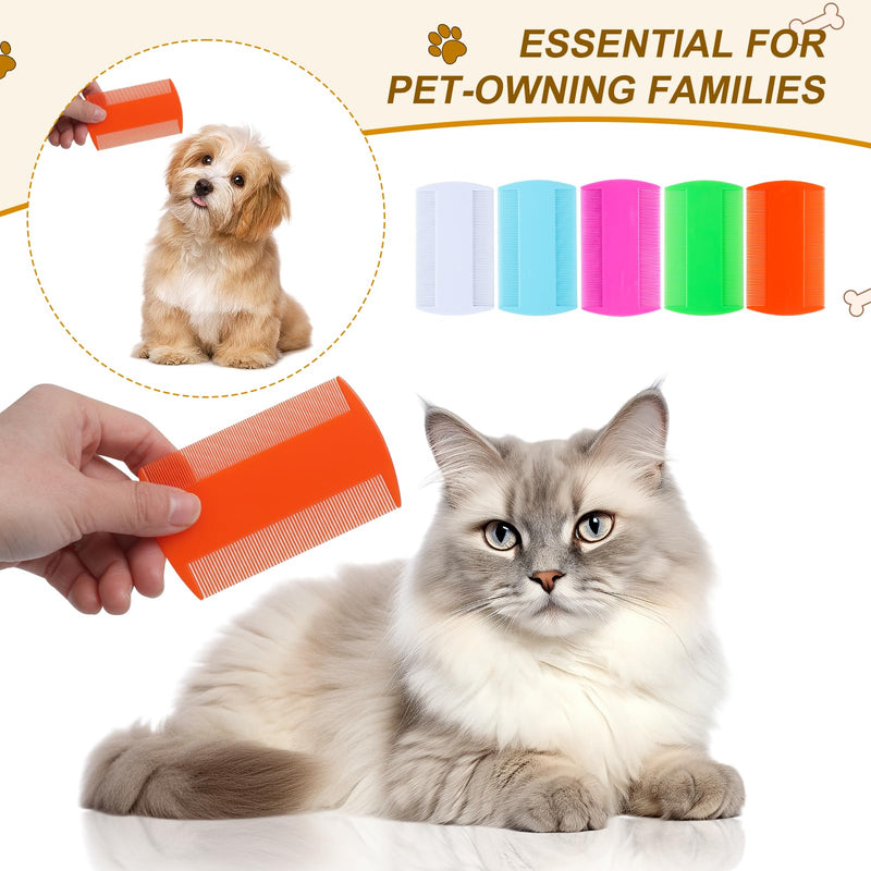 100 Pcs 5 Colors Double Side Tooth Pet Flea Comb Bulk for Cats Dogs Lice and Tick Comb for Small Cats Dogs Kitten Indoor - PawsPlanet Australia