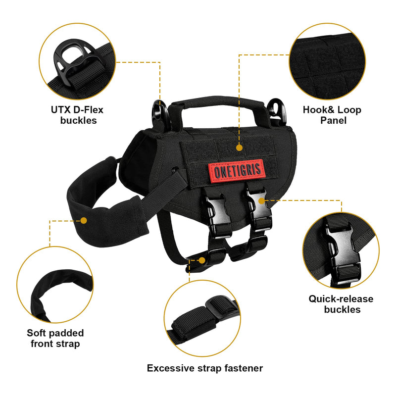 Puppy Harness, Small Dog Harness with Handle, No-Pull Pet Harness for Small Dog Cat(XXS) XXS Black