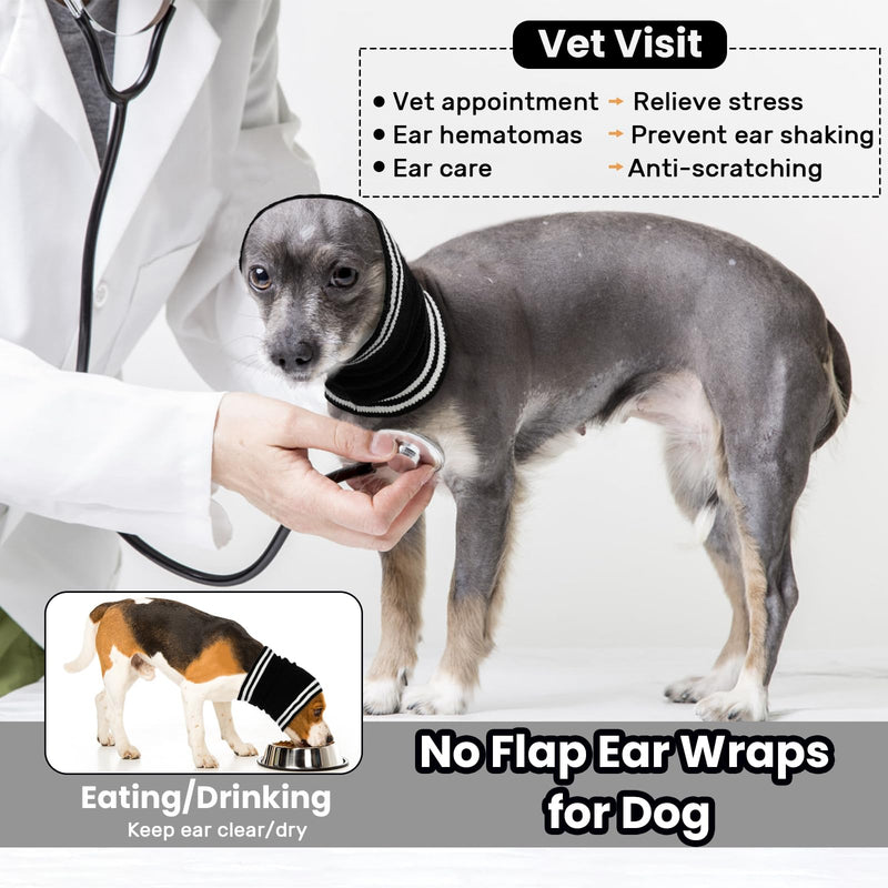Nanaki Dog Ear Covers for Noise Bath No Flap Ear Wraps for Dogs Hematoma Dog Fireworks Anxiety Relief Calming Hoodie Dog Grooming Ear Cover Dog Head Wrap Force Drying Thunderstorm Quiet Ears for Dogs M(Head Circumference: 11.8"-20.1") Black - PawsPlanet Australia