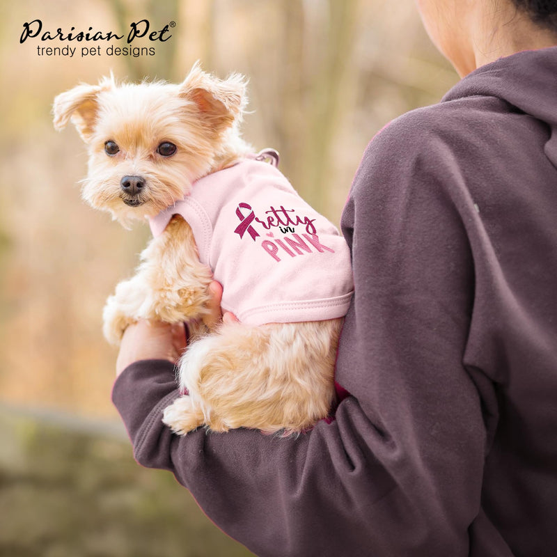 Parisian Pet Dog Shirt – 100% Cotton Shirts for Large Dogs – Trendy Pretty in Pink Sleeveless Puppy Clothes – Soft Breathable Girl Dog Clothes - Stretchy Pet Apparel - Summer Tshirts for Dogs 3XL - PawsPlanet Australia