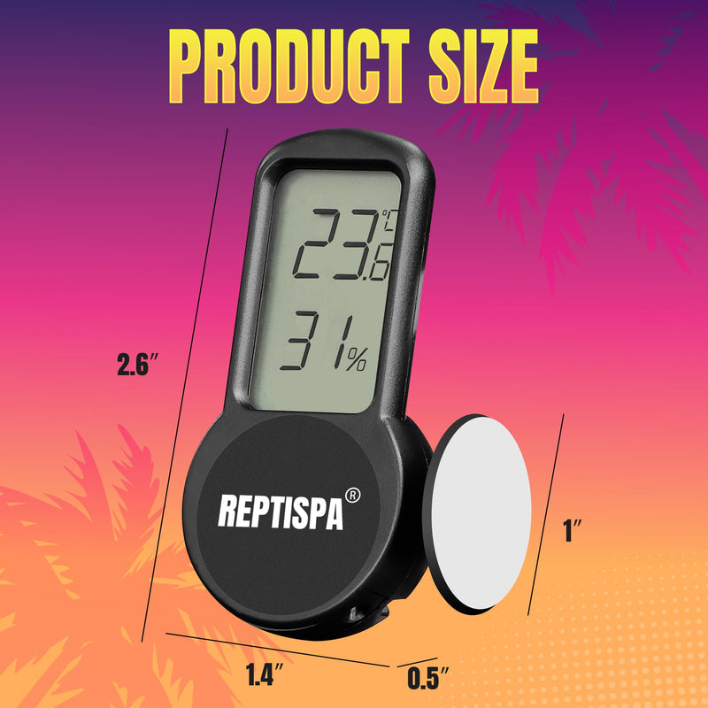 Reptile Thermometer Hygrometer, Pack of 2 Digital Thermometer Humidity Meter for Reptile Terrarium, Temperature Gauge Humidity Gauge with Digital LCD Display for Bearded Dragon Tank - PawsPlanet Australia