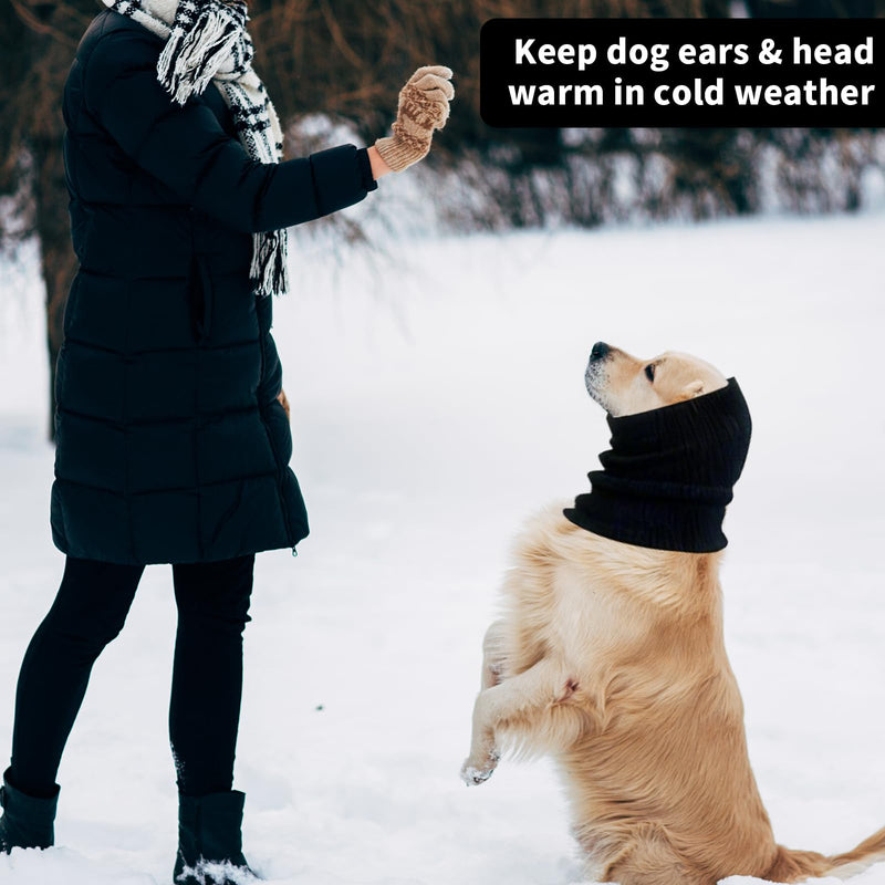 3 Pack Dog Calming Ear Cover for Small, Medium, Large Sizes, Soft & Stretchy Pet Anxiety Relief Hoodie Dog Cat Ear Muffs Noise Reducing for Thunder,Fireworks,Grooming Drying (Black) Black