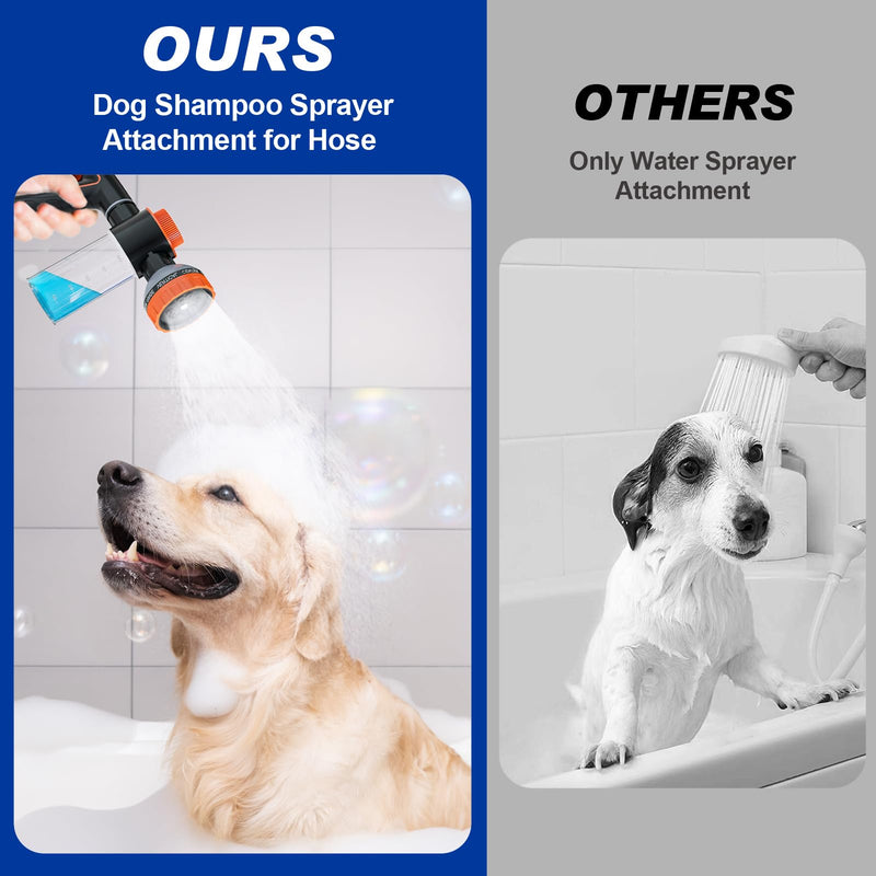 Dog Shower Attachment Sprayer Nozzles with 3/4” GHT Male x 1/2” NPT Male Connector for Garden Hose Dog Wash Sprayer with Soap Dispenser Hose Shampoo Nozzle Sprayer for Indoor Outdoor Pet Pup Dog Wash - PawsPlanet Australia